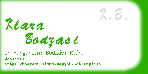 klara bodzasi business card