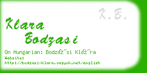 klara bodzasi business card